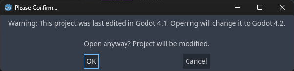 Godot Version Warning