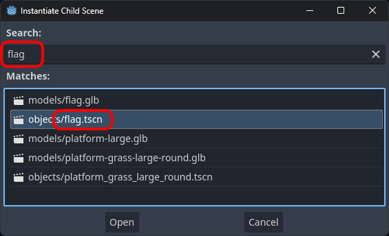 Select flag.tscn